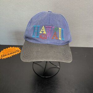 Vintage 90s Hawaiian Headwear Embroidered Hawaii Denim Snapback Hat Colorful